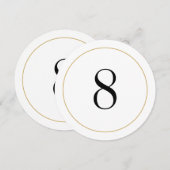 Elegante Shimmer Gold Circle tafel nummer 8 Kaart (Voorkant / Achterkant)