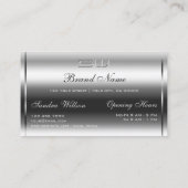 Elegante Shimmery Silver en grote 3D Initialen Gla Visitekaartje (Achterkant)
