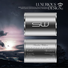 Elegante Shimmery Zilver en Grote 3D Monogram Chic