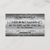 Elegante Shimmery Zilveren Zachte Glitter Kalligra Visitekaartje (Achterkant)