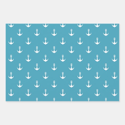 Elegante Ship Anchor Wrapping Paper Sheet Set (Voorkant 2)