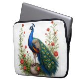 Elegante Siam Peacock Laptop Mouw 13 inch Laptop Sleeve (Voorkant Links)