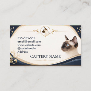 Elegante Siamese Fokkerij Zakelijke Visitekaart Visitekaartje
