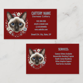Elegante Siamese Kat Kwekerij Minimalistisch Aange Visitekaartje