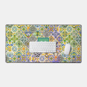 Elegante Siciliaanse mediterrane groene tegels Bureaumat (Keyboard & Muis)