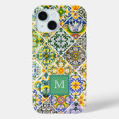 Elegante Siciliaanse mediterrane groene tegels Case-Mate iPhone Case (Achterkant)