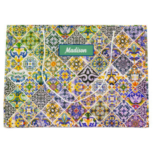Elegante Siciliaanse mediterrane groene tegels Groot Cadeauzakje