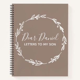 Elegante Sienna Brieven aan mijn Zoon ontwerp Notitieboek