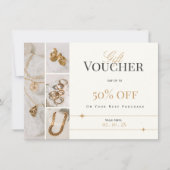 Elegante sieraden cadeaubon | Gold Discount Kaart (Voorkant)