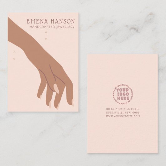 Elegante Sieraden Crafter Armband Hand display kaa Visitekaartje (Voorkant / Achterkant)