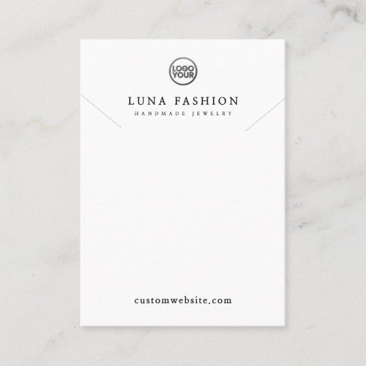 Elegante Sieraden Custom Logo Eenvoudig Ontwerp Wi Contactkaartje (Voorkant)