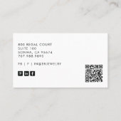 Elegante Sieraden Designer Goud Monogram Visitekaartje (Achterkant)