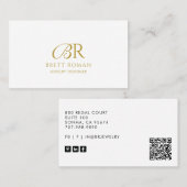 Elegante Sieraden Designer Goud Monogram Visitekaartje (Voorkant / Achterkant)