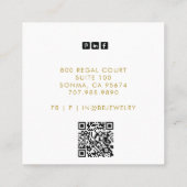 Elegante Sieraden Designer Goud Monogram Zwart Vierkante Visitekaartje (Achterkant)