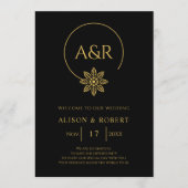 Elegante sieraden geïnspireerd lijst en bloemenbru programmakaart (Voorkant)