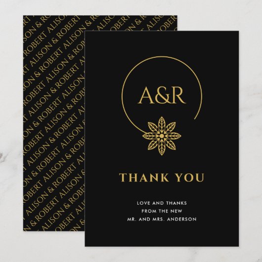 Elegante sieraden geïnspireerd lijst & initialen b bedankkaart (Voorkant / Achterkant)