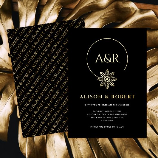 Elegante sieraden geïnspireerd lijst & initialen b folie uitnodiging