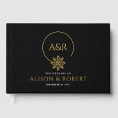 Elegante sieraden geïnspireerd lijst & initialen b gastenboek (Voorkant)