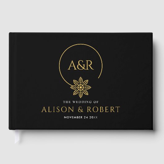 Elegante sieraden geïnspireerd lijst & initialen b gastenboek (Voorkant)