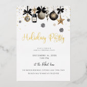 Elegante Sieraden Kerstfeest Folie Uitnodiging (Voorkant)