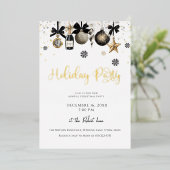Elegante Sieraden Kerstfeest Folie Uitnodiging (Staand Voorkant)