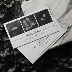 Elegante sieraden ontwerper fotocollage visitekaartje