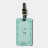 Elegante Sieraden Teal Monogram Bagagelabel (Voorkant verticaal)