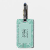 Elegante Sieraden Teal Monogram Bagagelabel (Achterkant verticaal)