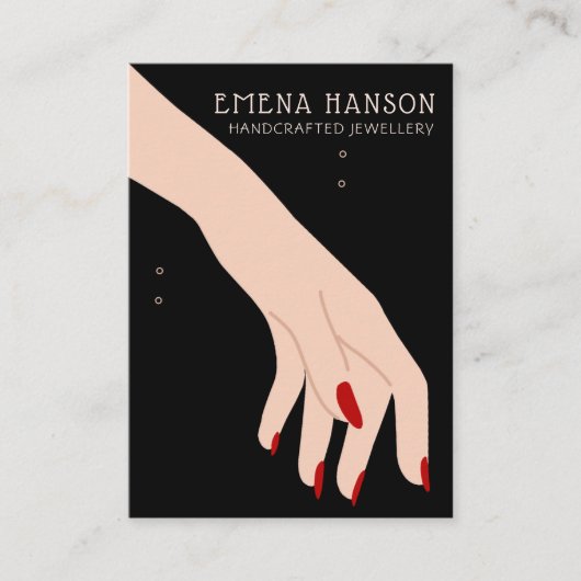 Elegante Sieraden Zwarte Armband Hand display kaar Visitekaartje (Voorkant)