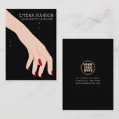 Elegante Sieraden Zwarte Armband Hand display kaar Visitekaartje (Voorkant / Achterkant)