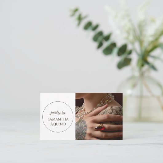 Elegante sieradenmaker visitekaartje (Staand voorkant)