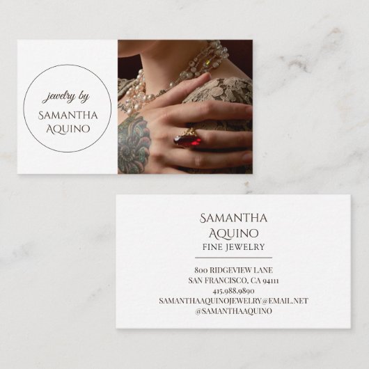 Elegante sieradenmaker visitekaartje (Voorkant / Achterkant)