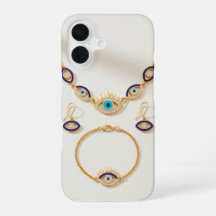 Elegante sieradenset met boze oog display