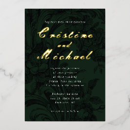  elegante sierbloemen bruiloft folie uitnodiging