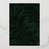  elegante sierbloemen bruiloft folie uitnodiging (Achterkant)