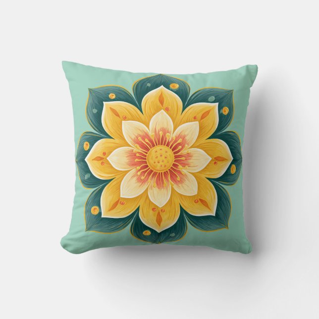 Elegante sierkussen met bloemenprint (Voorkant)