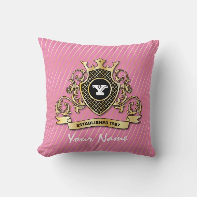 Elegante sierkussen met gouden monogram (Voorkant)