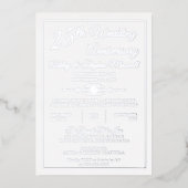 Elegante Sierlijke 25e Huwelijksjubileum Feest Fol Folie Uitnodiging (Voorkant)
