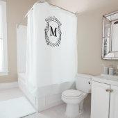 Elegante Sierlijke Aangepaste Monogram Douchegordijn (In situ)