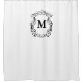 Elegante Sierlijke Aangepaste Monogram Douchegordijn (Voorkant)