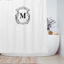 Elegante Sierlijke Aangepaste Monogram Douchegordijn