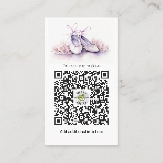 Elegante sierlijke balletdansschool instructeurs visitekaartje (Achterkant)