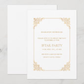 Elegante Sierlijke Barok Gouden Script Iftar Feest Kaart (Voorkant / Achterkant)