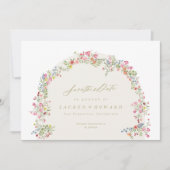 Elegante sierlijke bloemboog lente bruiloftsfoto save the date (Voorkant)