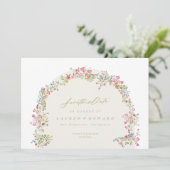 Elegante sierlijke bloemboog lente bruiloftsfoto save the date (Staand voorkant)