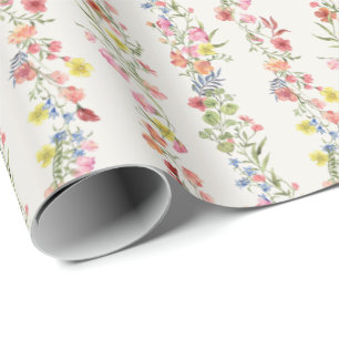 Elegante sierlijke bloemen cadeaupapier
