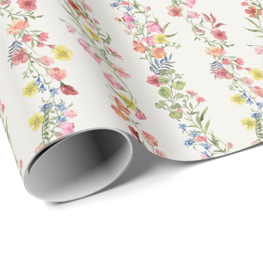 Elegante sierlijke bloemen cadeaupapier (Rol Hoek)