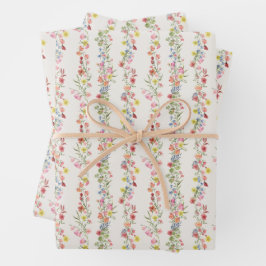 Elegante sierlijke bloemen inpakpapier vel