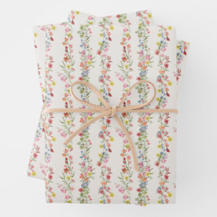 Elegante sierlijke bloemen inpakpapier vel