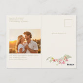 Elegante sierlijke bloemenboog lente bruiloft foto briefkaart (Achterkant)